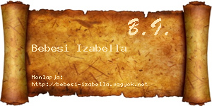 Bebesi Izabella névjegykártya
